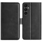 For Samsung Galaxy A15 Dual-side Magnetic Buckle Horizontal Flip Leather Phone Case(Black) - 1