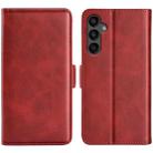 For Samsung Galaxy A15 Dual-side Magnetic Buckle Horizontal Flip Leather Phone Case(Red) - 1