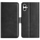 For Samsung Galaxy A05 Dual-side Magnetic Buckle Horizontal Flip Leather Phone Case(Black) - 1