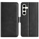 For Samsung Galaxy S24+ 5G Dual-side Magnetic Buckle Horizontal Flip Leather Phone Case(Black) - 1