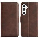 For Samsung Galaxy S24+ 5G Dual-side Magnetic Buckle Horizontal Flip Leather Phone Case(Brown) - 1