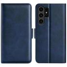 For Samsung Galaxy S24 Ultra 5G Dual-side Magnetic Buckle Horizontal Flip Leather Phone Case(Dark Blue) - 1