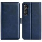 For Samsung Galaxy A55 Dual-side Magnetic Buckle Horizontal Flip Leather Phone Case(Dark Blue) - 1