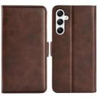 For Samsung Galaxy A35 Dual-side Magnetic Buckle Horizontal Flip Leather Phone Case(Brown) - 1