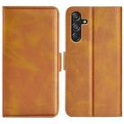 For Samsung Galaxy M55 5G Dual-side Magnetic Buckle Horizontal Flip Leather Phone Case(Yellow) - 1