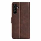 For Samsung Galaxy M15 5G Dual-side Magnetic Buckle Horizontal Flip Leather Phone Case(Brown) - 3
