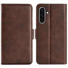 For Samsung Galaxy A36 Dual-side Magnetic Buckle Horizontal Flip Leather Phone Case(Brown) - 1