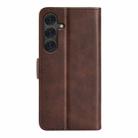 For Samsung Galaxy S25 5G Dual-side Magnetic Buckle Horizontal Flip Leather Phone Case(Brown) - 3