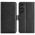 For Samsung Galaxy S25+ 5G Dual-side Magnetic Buckle Horizontal Flip Leather Phone Case(Black) - 1