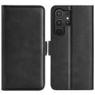 For Samsung Galaxy S25 Ultra 5G Dual-side Magnetic Buckle Horizontal Flip Leather Phone Case(Black) - 1