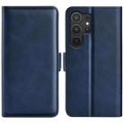 For Samsung Galaxy S25 Ultra 5G Dual-side Magnetic Buckle Horizontal Flip Leather Phone Case(Dark Blue) - 1