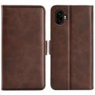 For Samsung Galaxy Xcover 7 Pro Dual-side Magnetic Buckle Horizontal Flip Leather Phone Case(Brown) - 1