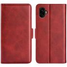 For Samsung Galaxy Xcover 7 Pro Dual-side Magnetic Buckle Horizontal Flip Leather Phone Case(Red) - 1