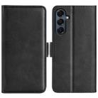 For Samsung Galaxy A17 5G Dual-side Magnetic Buckle Horizontal Flip Leather Phone Case(Black) - 1