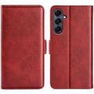 For Samsung Galaxy A17 5G Dual-side Magnetic Buckle Horizontal Flip Leather Phone Case(Red) - 1