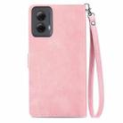 For Motorola Moto G Power 5G 2024 Embossed Flower Zipper Leather Phone Case(Pink) - 2