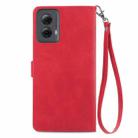 For Motorola Moto G Power 5G 2024 Embossed Flower Zipper Leather Phone Case(Red) - 3