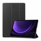 For Samsung Galaxy Tab S9 FE ENKAY Tri-fold Custer Texture Leather Smart Tablet Case(Black) - 1