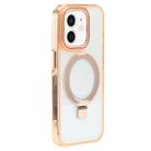For iPhone 12 Starlink Stand Clear Magsafe Phone Case(Orange) - 1