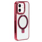 For iPhone 12 Starlink Stand Clear Magsafe Phone Case(Red) - 1