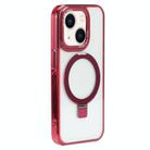 For iPhone 13 Starlink Stand Clear Magsafe Phone Case(Red) - 1