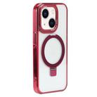 For iPhone 14 Starlink Stand Clear Magsafe Phone Case(Red) - 1