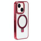 For iPhone 14 Plus Starlink Stand Clear Magsafe Phone Case(Red) - 1