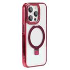 For iPhone 14 Pro Max Starlink Stand Clear Magsafe Phone Case(Red) - 1