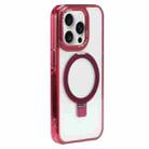 For iPhone 15 Pro Starlink Stand Clear Magsafe Phone Case(Red) - 1