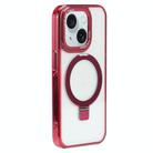 For iPhone 15 Plus Starlink Stand Clear Magsafe Phone Case(Red) - 1