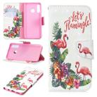 3D Colored Drawing Pattern Horizontal Flip Leather Case for  Huawei P30 Lite, with Holder & Card Slots & Wallet(English Flamingo) - 1