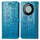 For Huawei Mate 60 Cat and Dog Embossed Leather Phone Case(Blue) - 2