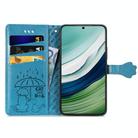 For Huawei Mate 60 Cat and Dog Embossed Leather Phone Case(Blue) - 3