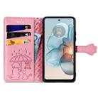 For Motorola Moto G24 Power Cat and Dog Embossed Leather Phone Case(Pink) - 3