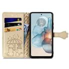 For Motorola Moto G24 Power Cat and Dog Embossed Leather Phone Case(Gold) - 3