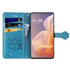 For Motorola Moto G85 Cat and Dog Embossed Leather Phone Case(Blue) - 3