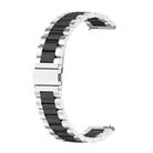 For Huawei Watch GT4 46mm Three Bead Stainless Steel Metal Watch Band(Silver+Black) - 1