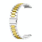 For Huawei Watch GT4 46mm Three Bead Stainless Steel Metal Watch Band(Silver+Gold) - 1