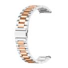 For Huawei Watch GT4 46mm Three Bead Stainless Steel Metal Watch Band(Silver+Rose Gold) - 1