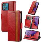 For Motorola Moto G84 CaseNeo Splicing Dual Magnetic Buckle Leather Phone Case(Red) - 1