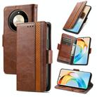 For Honor X50 CaseNeo Splicing Dual Magnetic Buckle Leather Phone Case(Brown) - 1