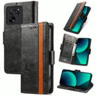 For Xiaomi 13T / 13T Pro CaseNeo Splicing Dual Magnetic Buckle Leather Phone Case(Black) - 1