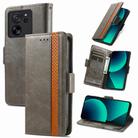 For Xiaomi 13T / 13T Pro CaseNeo Splicing Dual Magnetic Buckle Leather Phone Case(Grey) - 1