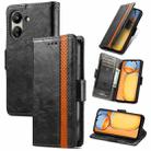 For Xiaomi Redmi 13C CaseNeo Splicing Dual Magnetic Buckle Leather Phone Case(Black) - 1