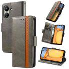 For Xiaomi Redmi 13C CaseNeo Splicing Dual Magnetic Buckle Leather Phone Case(Grey) - 1