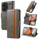 For Xiaomi Redmi Note 13 Pro+ CaseNeo Splicing Dual Magnetic Buckle Leather Phone Case(Grey) - 1