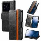 For Xiaomi 14 CaseNeo Splicing Dual Magnetic Buckle Leather Phone Case(Black) - 1