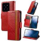 For Xiaomi 14 CaseNeo Splicing Dual Magnetic Buckle Leather Phone Case(Red) - 1