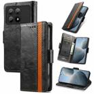 For Xiaomi Redmi K70E CaseNeo Splicing Dual Magnetic Buckle Leather Phone Case(Black) - 1