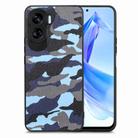 For Honor 90 Lite Retro Camouflage Leather Back Phone Case(Blue) - 1